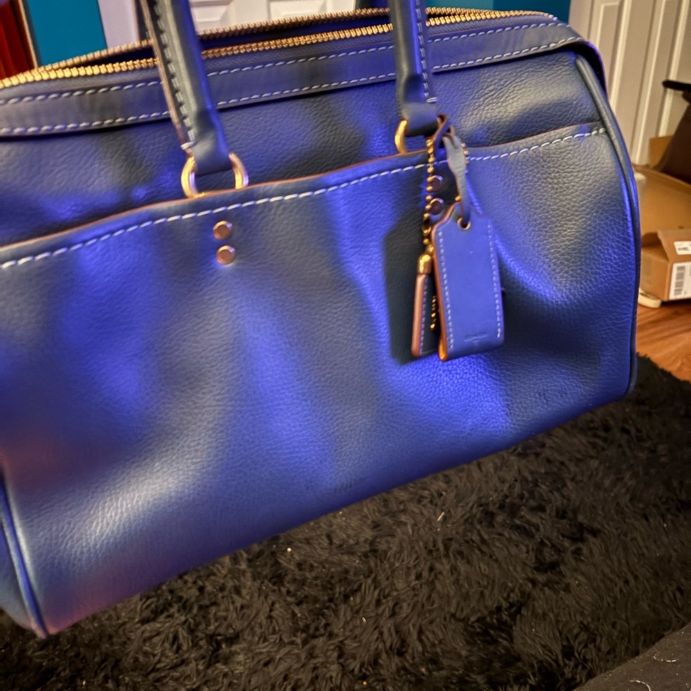 COACH 1941 Rogue Satchel in Denim. Gorgeous denim blue leather. Crossbody Inc